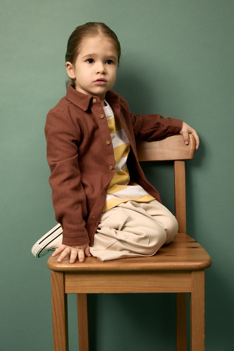 DeFacto Brown BabyBoy Baby Boy Long Sleeve Shirt Casual - Image 1